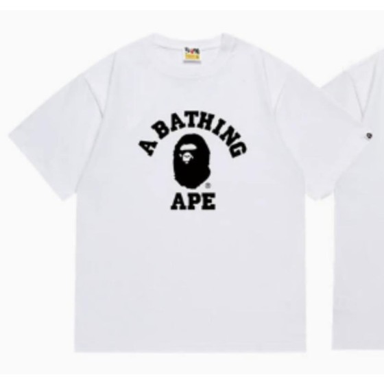 White BAPE T-Shirt with "A BATHING APE" College Logo